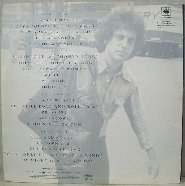 Image of Back Cover of 2xLP - VG/VG - BILLY JOEL, Greatest Hits Volume I & Volume II (CBS Orange/Yellow; CBS 88666, UK 1985, Gatefold), Sticker Damage To Sleeve,  - 2626092E