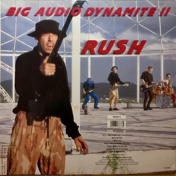 Image of Back Cover of 12" EP - VG/VG+ - THE CLASH / BIG AUDIO DYNAMITE II, Should I Stay Or Should I Go / Rush (Columbia; 656667 6, Europe 1991, Picture Sleeve, Cat No. on lower front cover), A couple of very light hairlines only. ,  - 4426025E