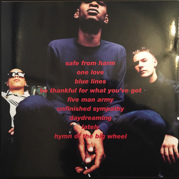 Image of Back Cover of LP - VG+/VG+ - MASSIVE ATTACK, Blue Lines (Virgin / Wild Bunch; 5700960, Europe 2016 Reissue, Picture Sleeve, Inner, 180 Gram Vinyl), ,  - 2846231S