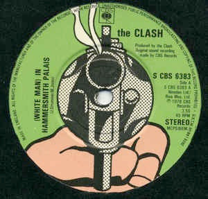Image of Front Cover of 0326315E: 7" - THE CLASH, (White Man) In Hammersmith Palais / The Prisoner (CBS; S CBS 6383, UK 1978, Plain Sleeve) Strong VG  /VG