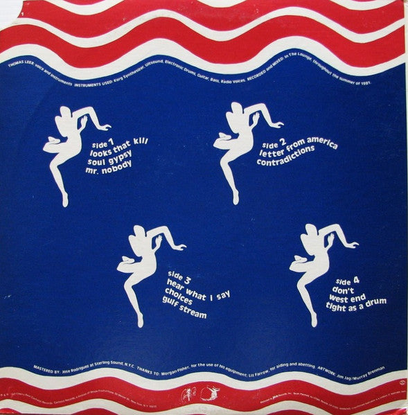 Image of Back Cover of 2xLP - VG/VG - THOMAS LEER, Letter From America (Cherry Red; A RIPE 1, US 1982), ,  - 1126081E