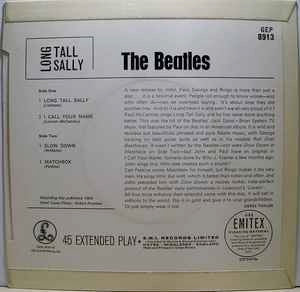 Image of Back Cover of 4414144C: 7" EP - THE BEATLES, Long Tall Sally  (Parlophone; GEP 8913, UK 1969 Reissue, Laminated Flipback Sleeve, Mono. No "Sold in U.K.") Light ring wear.  VG+/VG