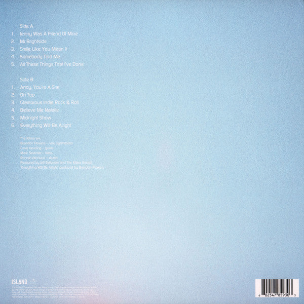 Image of Back Cover of LP - VG+/EX - THE KILLERS, Hot Fuss (Island Records; 4785930 , Europe 2016 Reissue, Inner, 180 Gram Vinyl), ,  - 2926035E