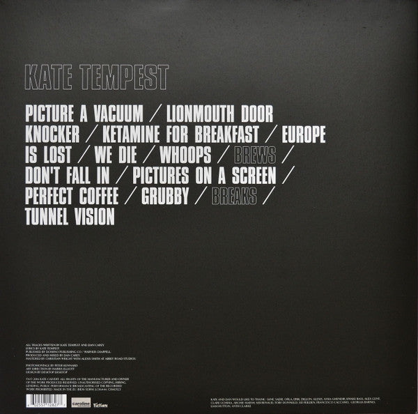 Image of Back Cover of LP - EX/EX - KATE TEMPEST, Let Them Eat Chaos (Caroline; CHOAS23, UK 2016, Gatefold, Inner & Insert), Opened Instore, Still In Stickered Shrinkwrap,  - 2546028S
