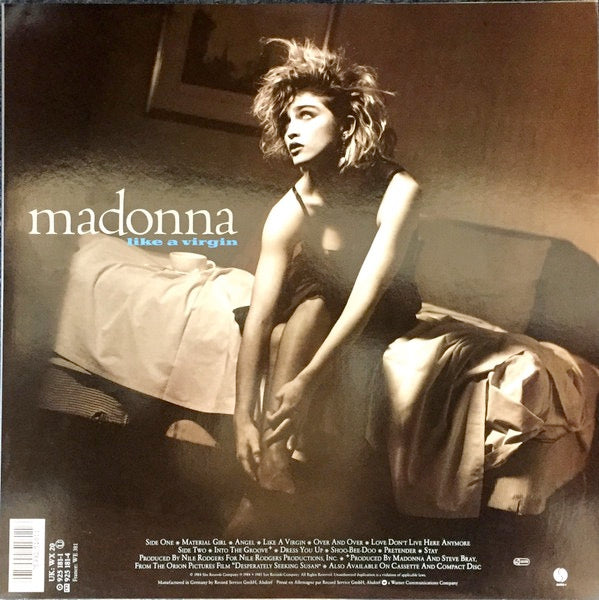 Image of Back Cover of LP - VG/VG - MADONNA, Like a Virgin (Sire ; 925 181 1 , Europe 1985 Reissue, Inner, Barcode Text Variant.), ,  - 4026292E