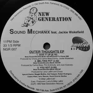Image of Front Cover of 12" - /VG+ - SOUND MECHANIX, Outer Thoughts EP (New Generation Records; NGR 007, US 1992), ,  - 2646040S