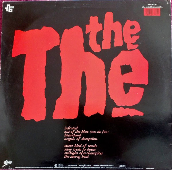 Image of Back Cover of LP - VG+/VG+ - THE THE, Infected (Epic ; EPC 26770, UK 1986, Sleeve With Red Barcode, Inner, Andy Dog Sleeve, A1 B2 Matrix), ,  - 4026186E