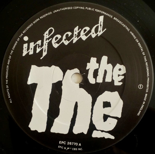 Image of Label Cover of LP - VG+/VG+ - THE THE, Infected (Epic ; EPC 26770, UK 1986, Sleeve With Red Barcode, Inner, Andy Dog Sleeve, A1 B2 Matrix), ,  - 4026186E