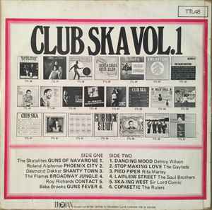 Image of Back Cover of LP - G/G - VARIOUS, Club Ska Vol. 1 (Trojan Records ; TTL48, UK 1970, Laminated Front Sleeve), Lots of marks on either side of record. Sound muddied from play. Sleeve is creased quite significantly, with some edge wear.,  - 3046026S