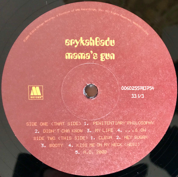 Image of Label Cover of 2xLP - NEW/NEW - ERYKAH BADU, Mama's Gun (Motown; 5702693, Europe 2016 Reissue, Gatefold, 180 Gram Vinyl), ,  - 4515025C