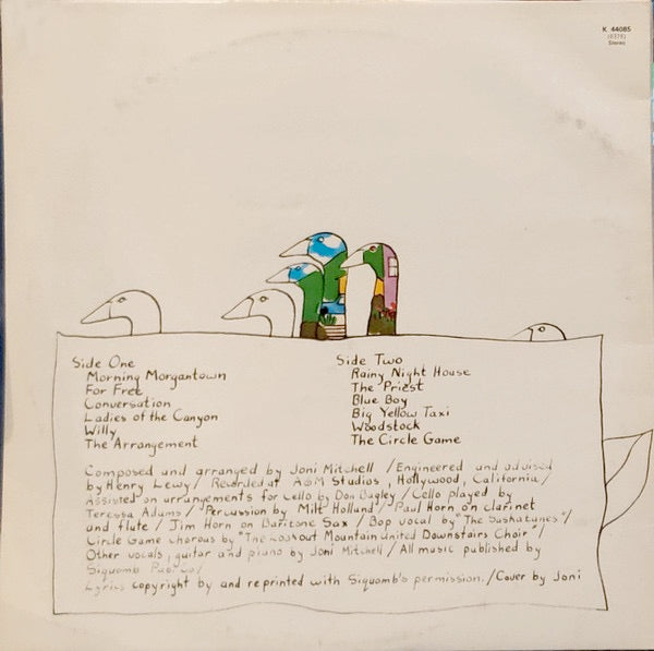 Image of Back Cover of LP - VG/VG - JONI MITCHELL, Ladies Of The Canyon (Reprise Steamboat Labels With WB Logo & Manufactured In The UK; K 44085, UK 1975 Reissue, Gatefold, Stereo), Strong VG Throughout,  - 2416395C