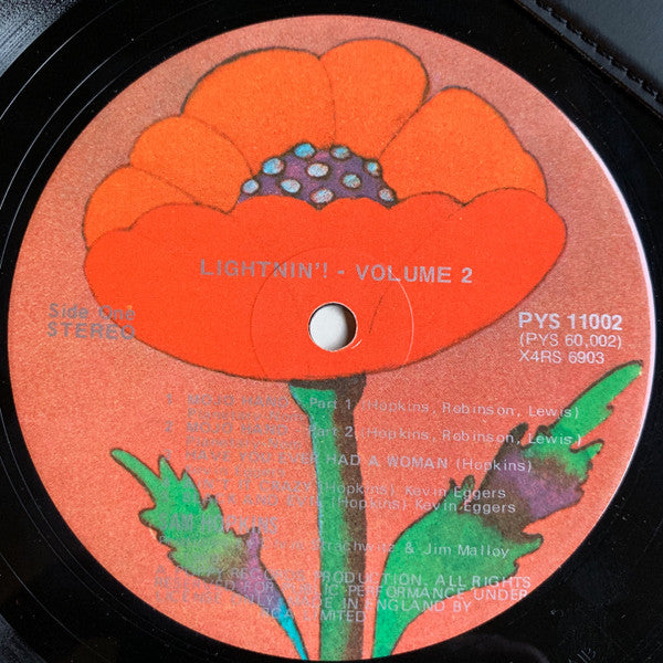 Image of Label Cover of LP - VG/VG - LIGHTNIN' HOPKINS, Lightnin' Volume 2 (Poppy; PYS 11002, UK 1970, Laminated Front Sleeve), ,  - 4226213E