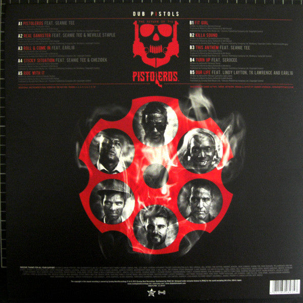 Image of Back Cover of LP - VG/VG+ - DUB PISTOLS, The Return Of The Pistoleros (Sunday Best Recordings; SBESTLP69, UK 2015), ,  - 4425061E
