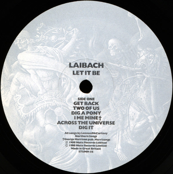 Image of Label Cover of LP - VG+/VG+ - LAIBACH, Let It Be (Mute; STUMM 58, UK 1988), Stickered Sleeve,  - 3046086S