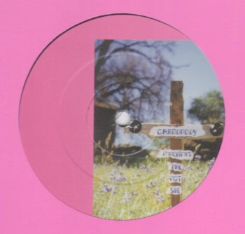 Image of Front Cover of 12" EP - VG/VG - GRANDADDY, Machines Are Not She (Big Cat; ABB128P, UK 1998, Die Cut Pink Sleeve, Insert), Light marks only. Pink sleeve has one small tear to rear opening Insert included. , Free European mail order release in plain pink card sleeve. Includes a folded 8 1/2" x 11" photocopy insert with a note titled "some vowels and some consonants concerning Grandaddy".Tracks are numbered 1 through 6 on the label. Timings not listed on label.A1	Levitz - 4:24A2	For The Dishwasher