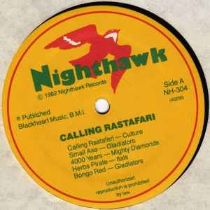Image of Label Cover of LP - G+/G+ - VARIOUS ARTISTS, Calling Rastafari (Nighthawk Records; NH-304, US 1982), ,  - 3746494S
