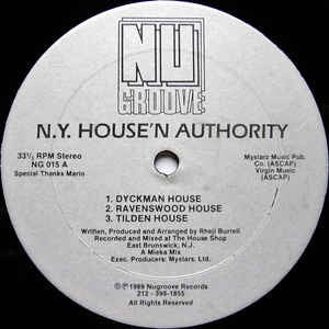 Image of Front Cover of 12" - /VG - N.Y. HOUSE'N AUTHORITY, Dyckman House (Nu Groove; NG 015, US 1989), ,  - 2146196S