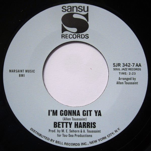 Image of Back Cover of 7" - /VG - BETTY HARRIS, Mean Man / I'm Gonna Git Ya (Soul Jazz Records; SJR 342-7, UK 2016), ,  - 1516506C