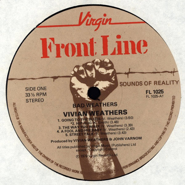 Image of Label Cover of LP - VG+/M - VIVIAN  WEATHERS, Bad Weathers (Front Line; FL1025, UK 1978, Picture Sleeve), Still sealed! Sleeve has a bent corner.,  - 0826408E