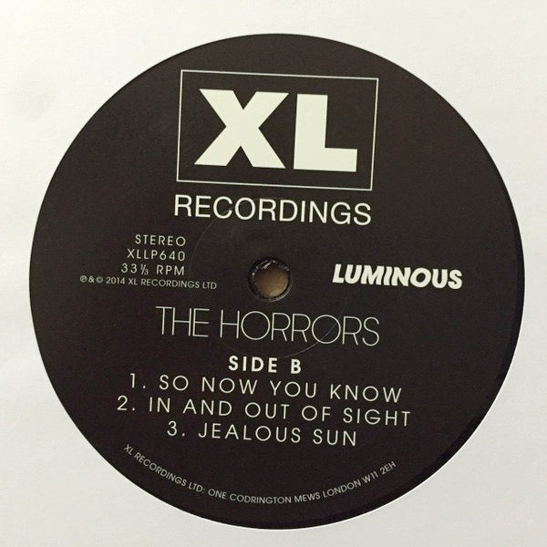 Image of Label Cover of 2xLP - VG/VG+ - THE HORRORS, Luminous (XL; XLLP640, UK 2014, Insert, Standard Edition.), ,  - 1426325E