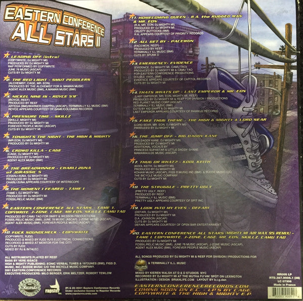 Image of Back Cover of 2xLP - VG+/VG - VARIOUS, The High & Mighty Presents - Eastern Confernce All Stars II (Rams Horn Records; RR005 LP, US 2001, Picture Sleeve), Light marks only. Light wear to sleeve.,  - 4126238E