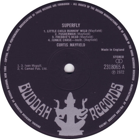 Image of Label Cover of LP - G+/G+ - CURTIS MAYFIELD, Superfly - Original Motion Picture Soundtrack (Buddah; 2318 065, UK 1972, Multiple Publishers), Light scratches & hairlines, edge & ring wear,  - 4146153S
