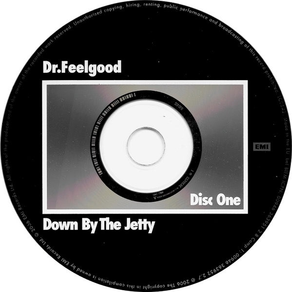 Image of Label Cover of 0216504C: 2xCD - DR. FEELGOOD, Down By The Jetty  (EMI; 0946 363951 2 8, UK 2006 Reissue, Digipak & Slipcase, Booklet) Small sticker residue on rear of slipcase.  VG+/VG+