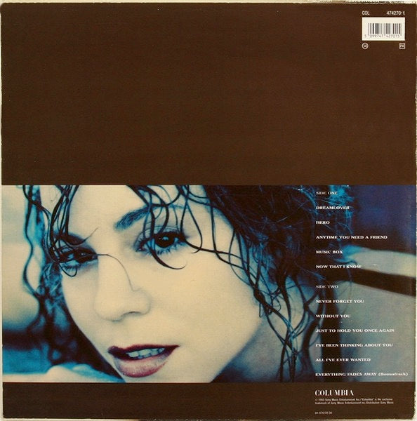 Image of Back Cover of 3714355C: LP - MARIAH CAREY, Music Box (Columbia; 474270 1, Europe 1993, Inner) Stickered sleeve  VG/VG