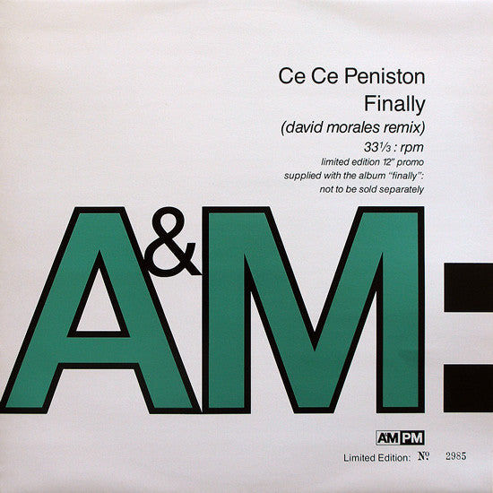 Image of Label Cover of 2xLP - VG/VG - CE CE PENISTON, Finally (A&M Records; 397 182-1, UK 1992, Picture Sleeve, LP + 12" Promo, Limited Edition, Numbered.), No.7402,  - 4426036E