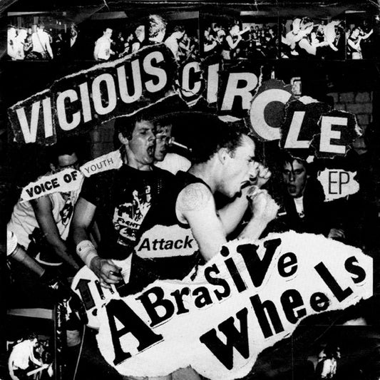 Image of Front Cover of 7" EP - VG/VG - ABRASIVE WHEELS, Vicious Circle EP (Riot City Records; RIOT 4, UK 1982, Picture Sleeve), Strong VG, Just a few light marks, Light wear to sleeve edges, ,  - 1916209C