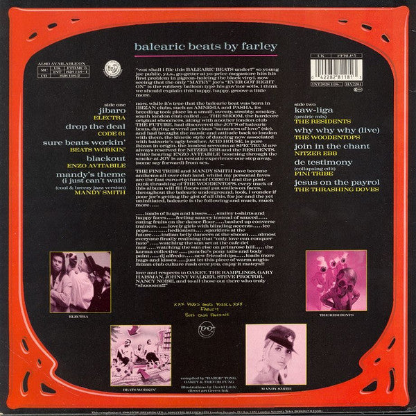 Image of Back Cover of LP - VG+/VG - VARIOUS ARTISTS, Balearic Beats the Album Vol 1 (ffrr; 828 118-1 / FFRLP 5, UK 1988, Picture Sleeve), ,  - 3226039E