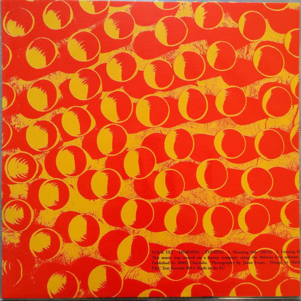Image of Back Cover of LP - VG+/VG+ - FOUR TET, Morning / Evening (text records; TEXT036, UK 2015), Still in opened shrink. Immaculate disc.,  - 3746409S