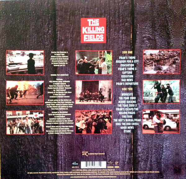 Image of Back Cover of LP - NEW/NEW - MIKE OLDFIELD, The Killing Fields (Original Film Soundtrack) (Virgin EMI; 474 777-1, Europe 2016 Reissue), ,  - 1136160E