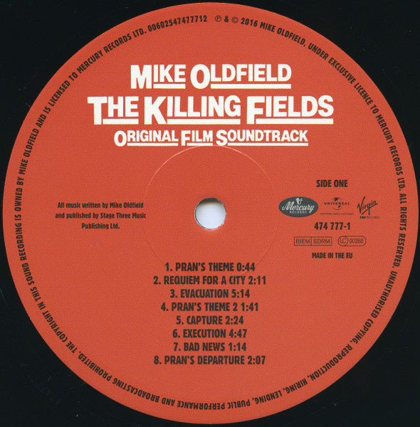 Image of Label Cover of LP - NEW/NEW - MIKE OLDFIELD, The Killing Fields (Original Film Soundtrack) (Virgin EMI; 474 777-1, Europe 2016 Reissue), ,  - 1136160E