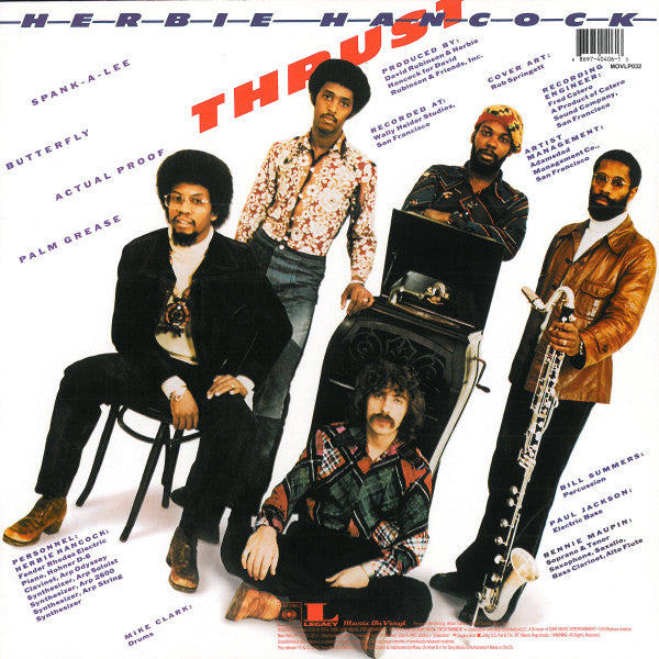 Image of Back Cover of LP - VG+/VG+ - HERBIE HANCOCK, Thrust (Columbia; MOVLP032, Europe 2009 Reissue, Picture Sleeve, 180 Gram Vinyl, Remastered), ,  - 3326035E