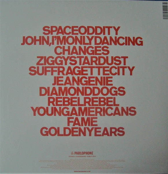 Image of Back Cover of LP - VG/VG+ - DAVID BOWIE, ChangesOneBowie (Parlophone; COBLP 2016, UK 2016 Reissue, 180g), Sleeve has a corner bump & creases.,  - 2916440C