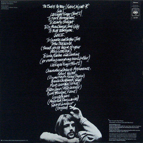 Image of Back Cover of LP - VG/G+ - ROBERT WYATT, The End Of An Ear (CBS Orange; 64189, UK 1970), Strong G+, Edge Wear,  - 3446406S
