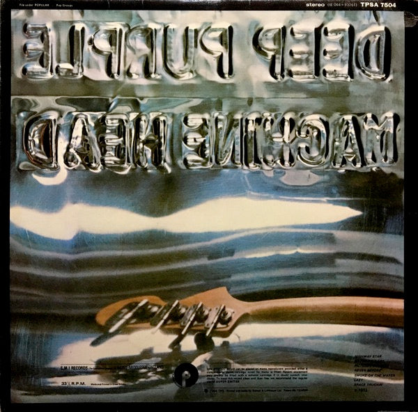 Image of Back Cover of LP - G+/G - DEEP PURPLE, Machine Head (Purple Label, Gramophone Co On Rim, No EMI Box; TPSA 7504, UK 1972, Laminated Gatefold Sleeve, No Insert, 1st Press), ,  - 3526075E