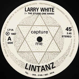 Image of Front Cover of 4641013S: 12" - LARRY WHITE & THE STUDIO ONE BAND, Capture Me / Capture Me (Version) (Lintanz; LT1, UK 1987, Plain Sleeve) Deadstock   looks unplayed. Very few surface marks from storage.  /VG+