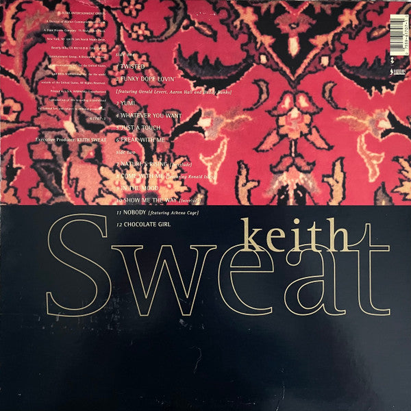 Image of Back Cover of LP - VG+/VG - KEITH SWEAT, Keith Sweat (Elektra; 61707-1, US 1996, Insert), Some very light marks on each side, a small pressing flaw on track A3. Hype stickered shrink-wrap on sleeve (also with sticker ghost on plastic),  - 3416457C