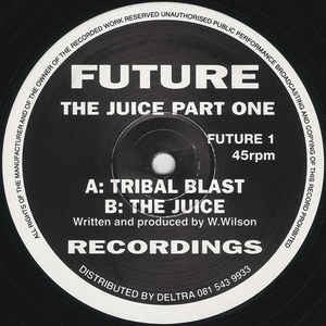 Image of Front Cover of 12" - /G+ - W WILSON , The Juice Part One  (Future Recordings ; FUTURE 1, UK 1993), Marks on either side of record. Causes crackle ,  - 2346197S