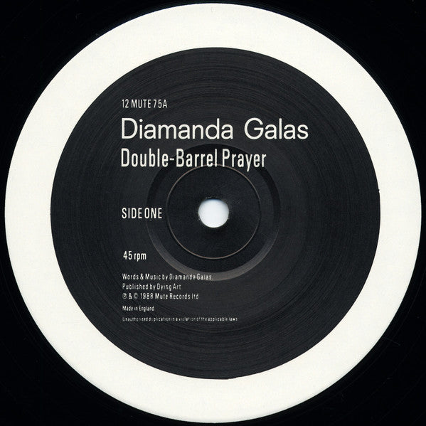 Image of Label Cover of 12" - VG/VG+ - DIAMANDA GALAS, Double-Barrel Prayer (Mute; 12 MUTE 75, UK 1988), Light edge wear,.,  - 3846351S