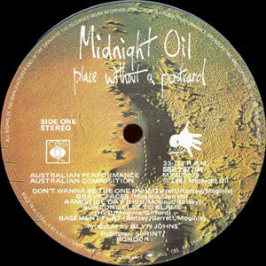 Image of Label Cover of 2224257E: LP - MIDNIGHT OIL, Place Without A Postcard  (CBS; SBP 237704 , Australia 1981, Inner)   VG+/VG