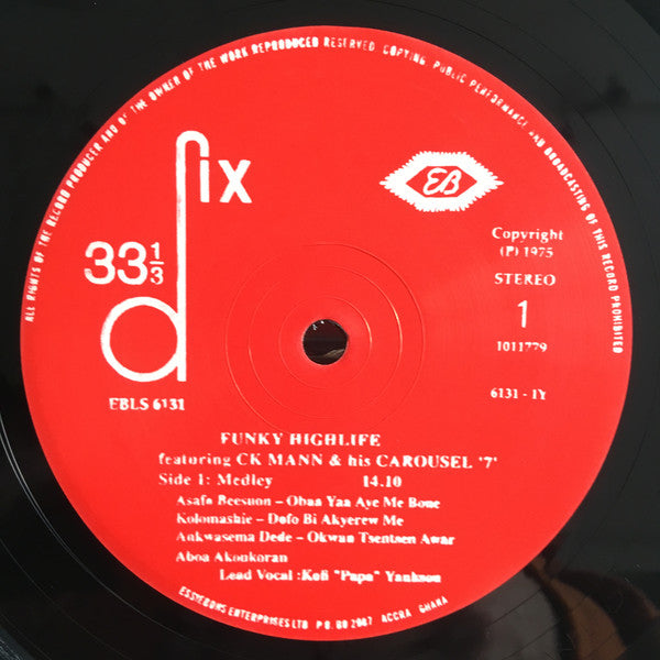 Image of Label Cover of LP - VG/VG+ - C.K. MANN AND HIS CAROUSEL 7, Funky Highlife (Mr Bongo ; MRBLP099, UK 2012, Picture Sleeve, Black Inner), Crease to sleeve, i light mark to disc.,  - 4026370E
