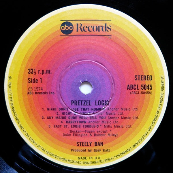 Image of Label Cover of LP - VG+/VG - STEELY DAN, Pretzel Logic (ABC Logo Orange Concentric Rings; ABCL 5045, UK 1974 Reissue, Gatefold), ,  - 3326214E