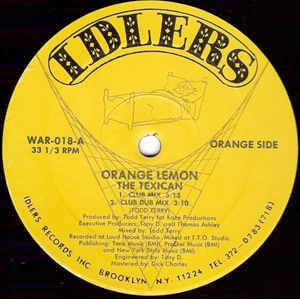 Image of Front Cover of 12" - VG+/VG+ - ORANGE LEMON, The Texican / Dreams Of Santa Anna (Idlers; WAR-018, US 1988, Company Sleeve), original company sleeve - opened shrink. highlighter on labels - minor. one faint scuff - still VG+,  - 2846139S