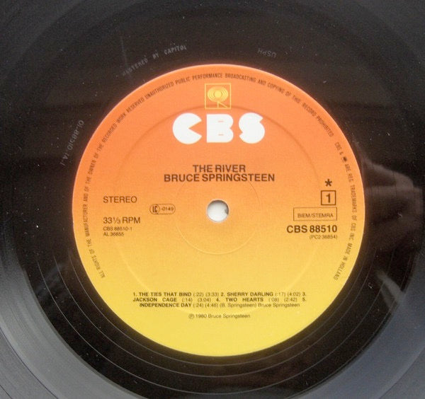 Image of Label Cover of 2xLP - G+/VG+ - BRUCE SPRINGSTEEN, The River (CBS Orange/Yellow; 88510, Netherlands 1980, 2 Square Corner Inners, Lyric Insert), ,  - 1526136E