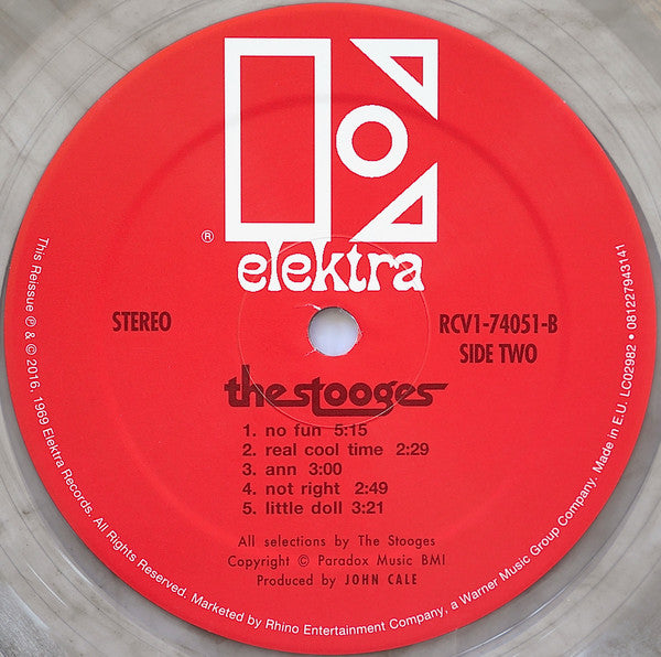 Image of Label Cover of LP - NEW/NEW - THE STOOGES, The Stooges (Elektra; RCV1-74051, Europe 2016 Reissue, Clear / Black Swirl Vinyl), , Raw, raucous, amazing and absolutely essential. Walls of distortion, banshee vocals,weird distorted wah-wah solos and sheer electricity. This is regarded as a seminal proto-punk release. "I Wanna Be Your Dog" and "1969" were both released as singles. Pressed on Clear / Black Swirl Vinyl. - 6036116E