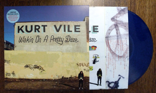 Image of Label Cover of 1724064E: 2xLP - KURT VILE, Wakin On A Pretty Daze  (Matador; OLE9980, UK 2013, Gatefold, 2 Inners & Insert, Sticker Sheet, Blue Vinyl.) No stickers. Inaudible mark on Side C and a few light hairlines.  VG+/VG