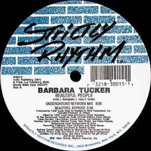 Image of Front Cover of 12" - /VG - BARBARA TUCKER, Beautiful People  (Strictly Rhythm; SRB015, US 1994, Stickered Plain Sleeve), Light fog signs,  - 3046161S